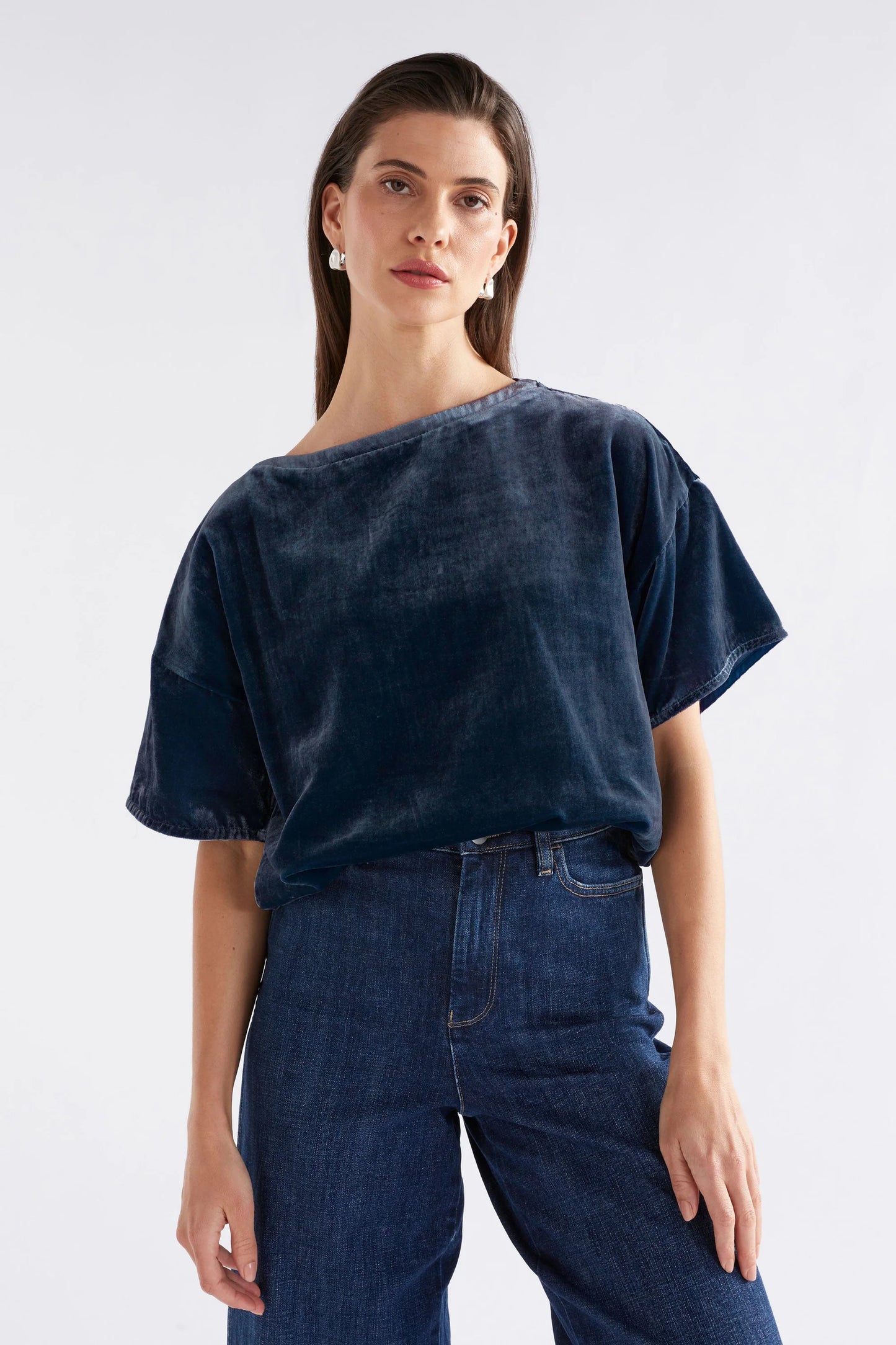 Suuri Velvet Top . Blue Steel