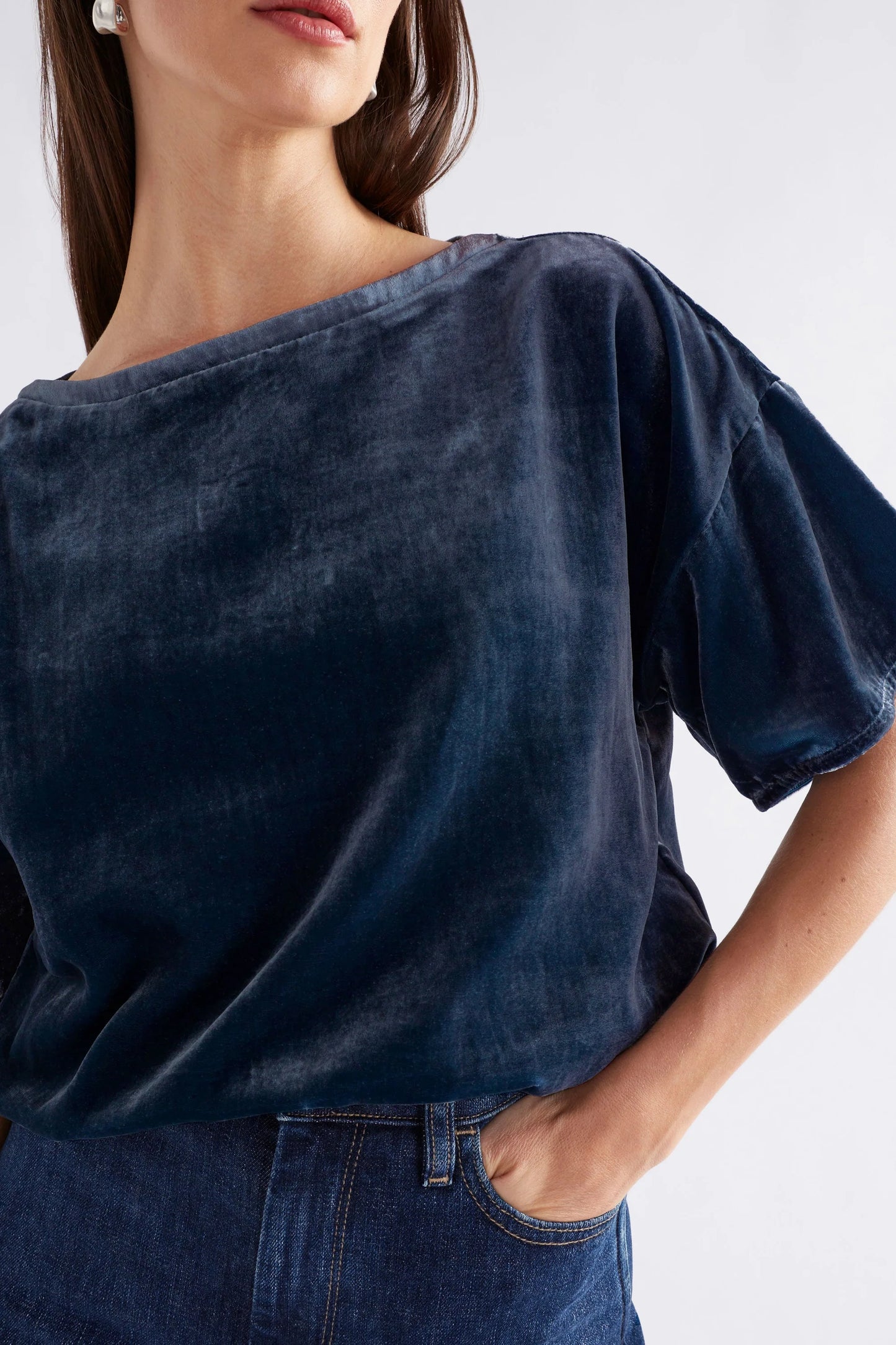 Suuri Velvet Top . Blue Steel