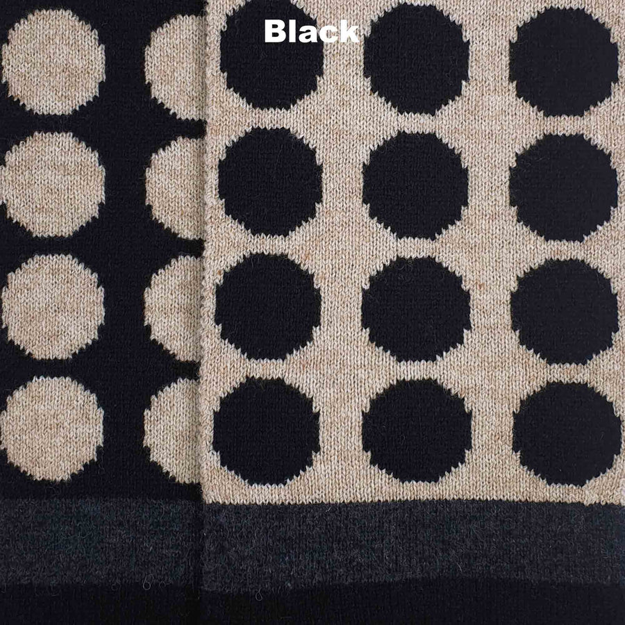 Australian Made Lambswool Scarf . Velvet . Black