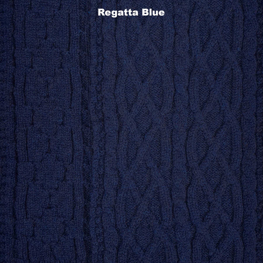 Australian Made Lambswool Scarf . Brioche . Regatta Blue