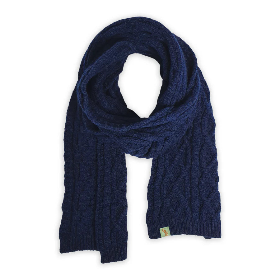 Australian Made Lambswool Scarf . Brioche . Regatta Blue