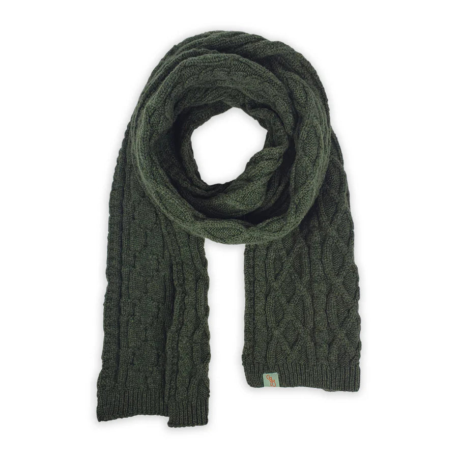 Australian Made Lambswool Scarf . Brioche . Rosemary Green