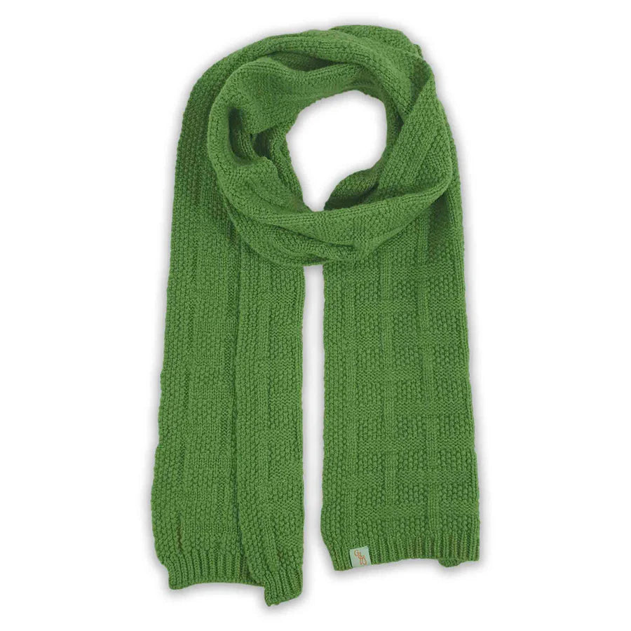 Australian Made Lambswool Scarf . Basketcase . Watercress Green
