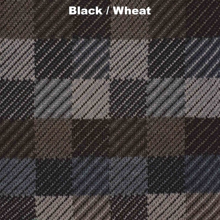 Australian Made Merino Wool Scarf . Patch . Black/Wheat