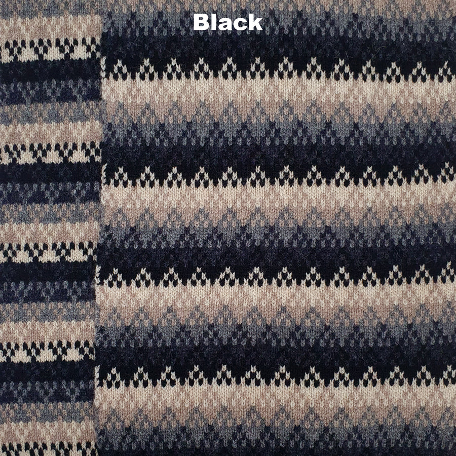 Australian Made Lambswool Scarf . Plummet . Black