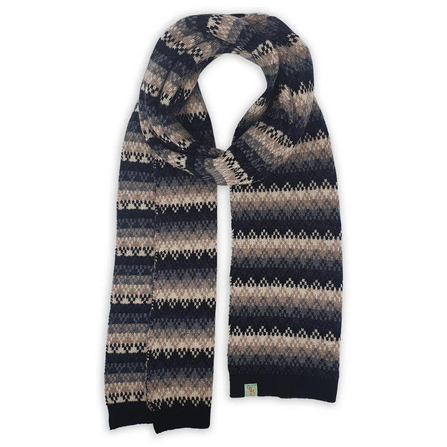 Australian Made Lambswool Scarf . Plummet . Black