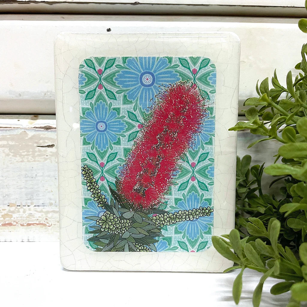 Mini Woodblock . Bottlebrush