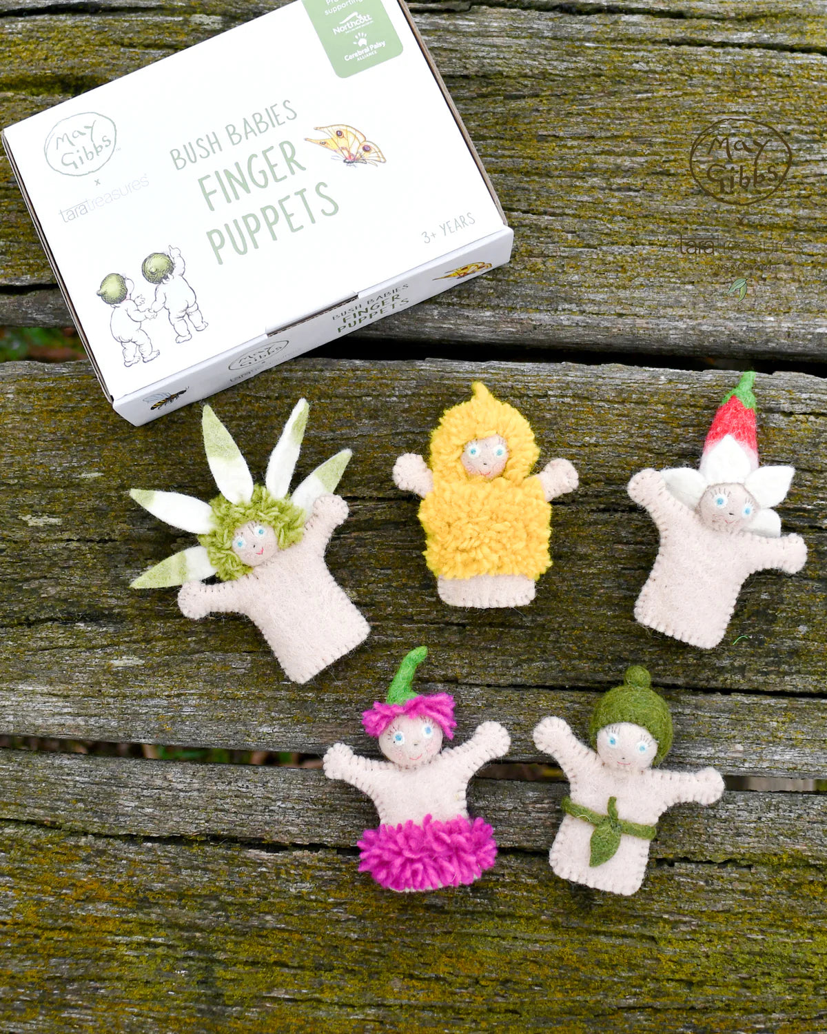 Felt Finger Puppets . May Gibbs Bush Babies . More arriving soon!