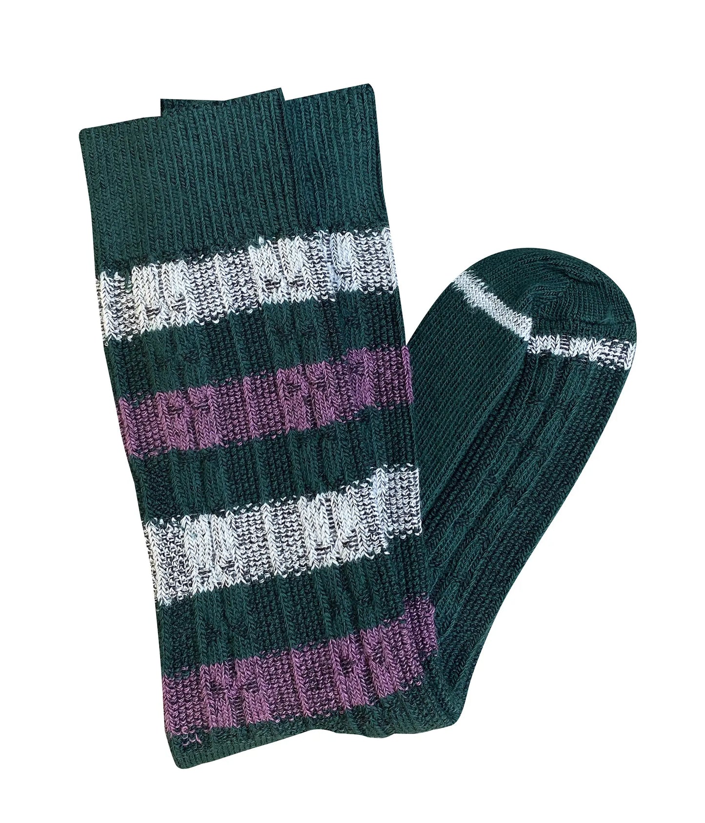 Wool Socks . Chunky Cable . Green