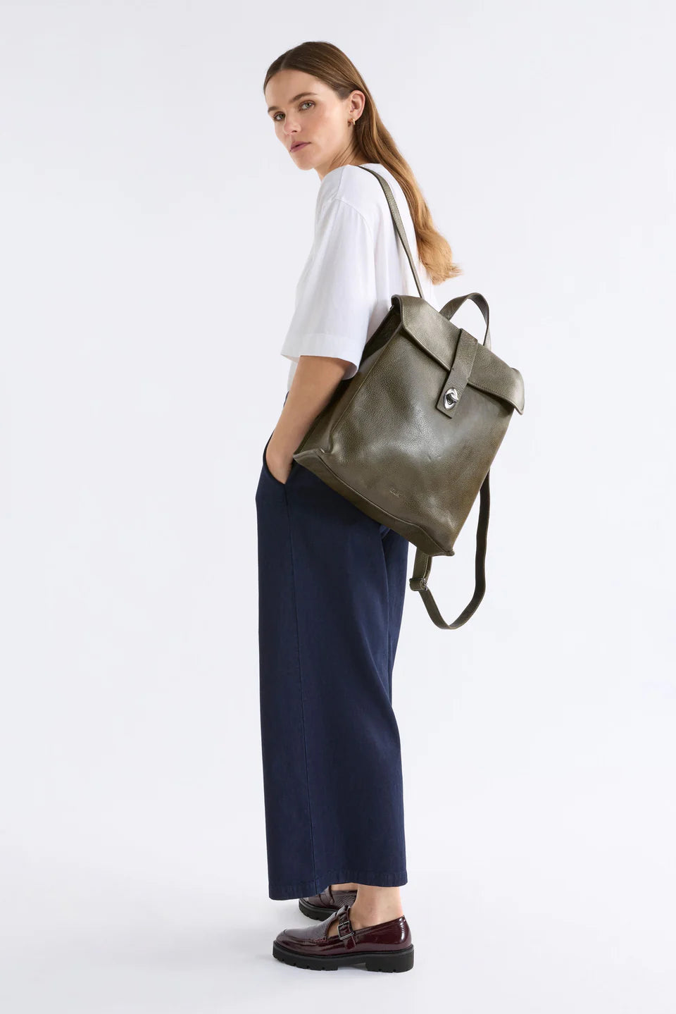 Hyddan Leather Backpack . Sienna