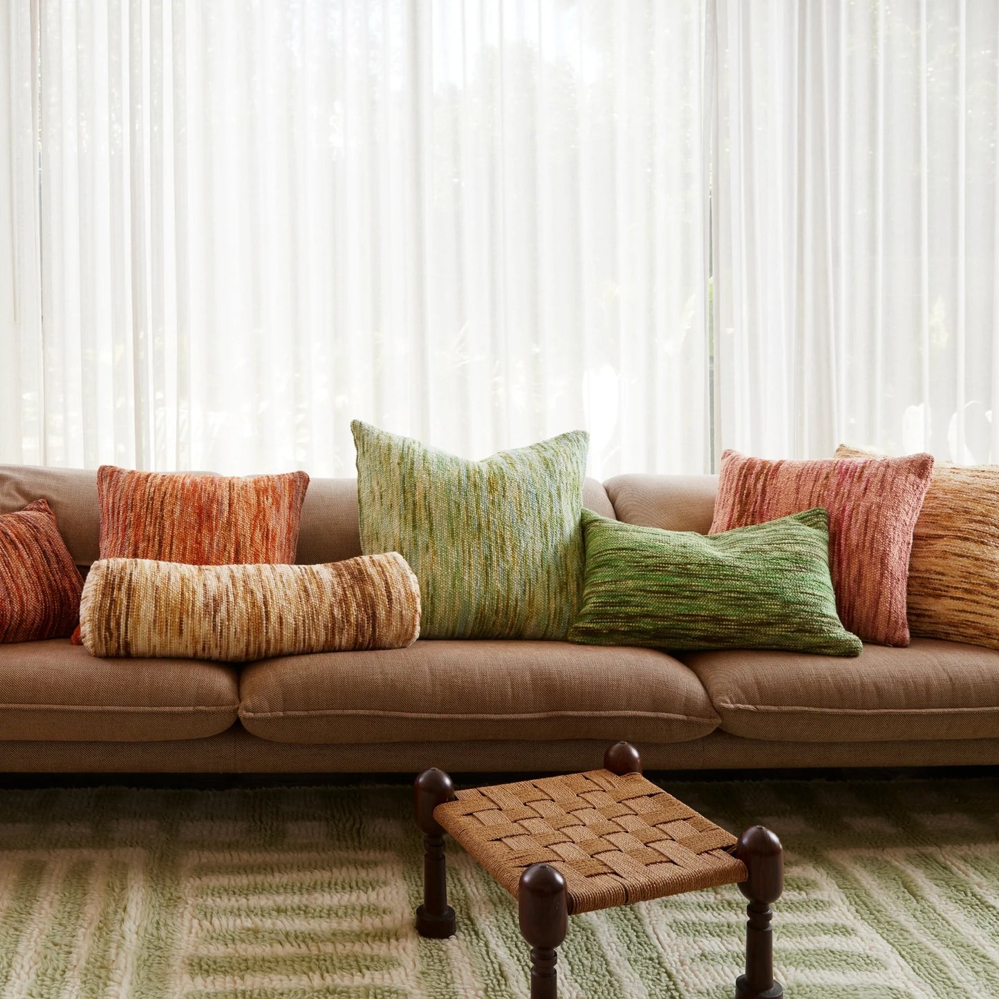 Cushion . Wool Marle Sage . 60cm
