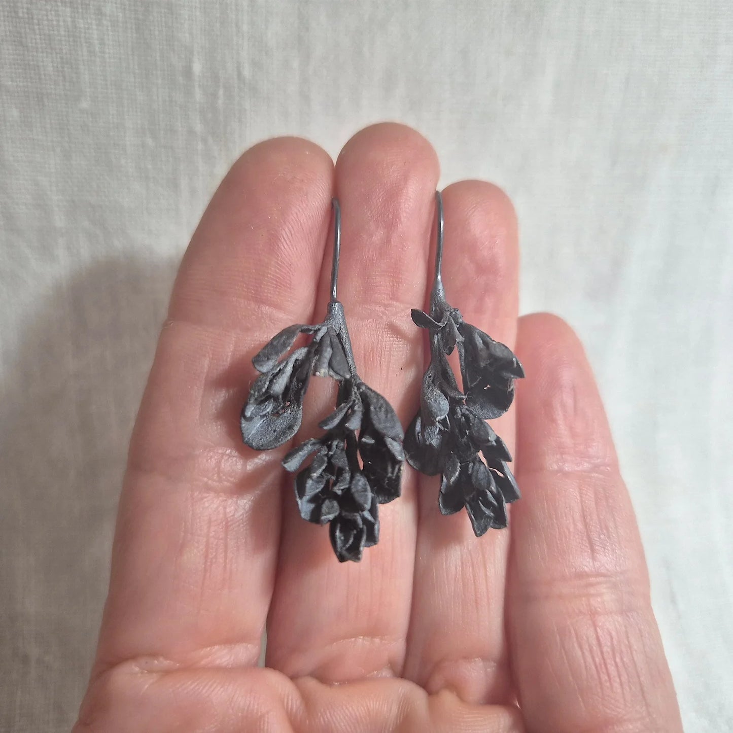 Galenia Weed earrings . Blackened