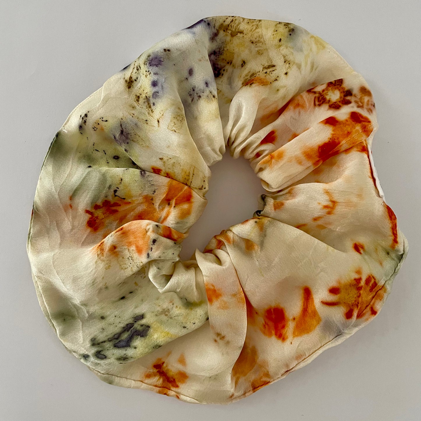Silk Hair Scrunchie . Floral