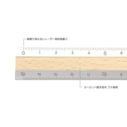 Aluminium 15cm Ruler . Pale with Wood