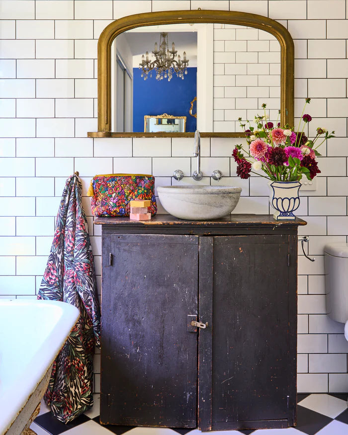 Margaret Preston Quilted Cotton Bathroom Bag . Paradise