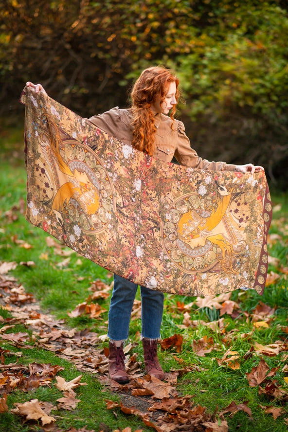 Scarf . Dreamweaver Bohemian with Zodiac Signs