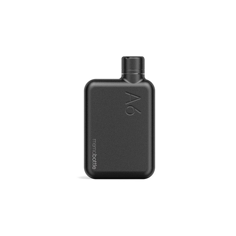 Memobottle . A6 Stainless Steel . Black