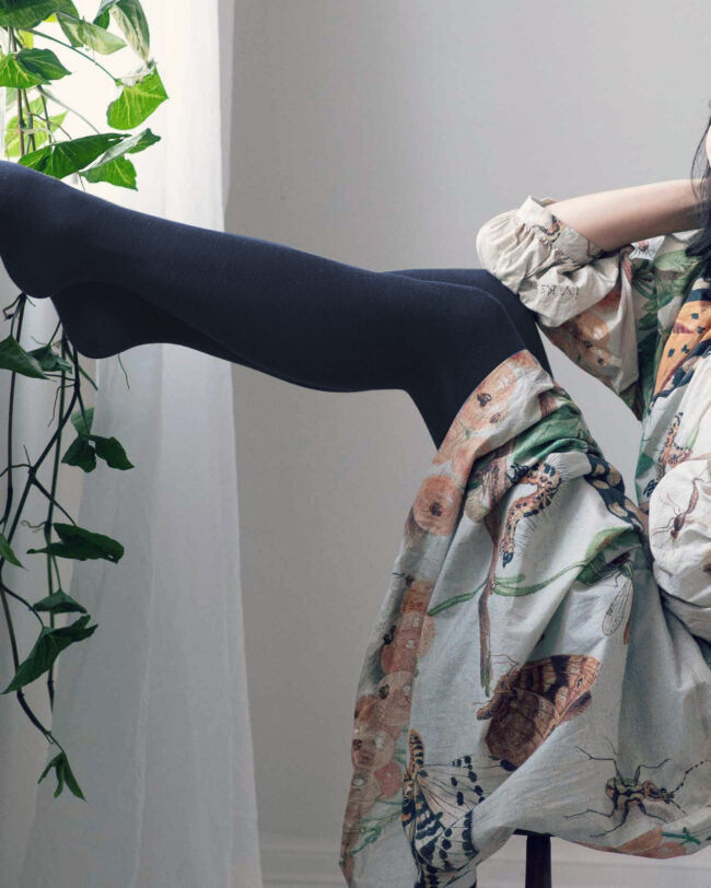 Wool Tights . Luxe . Navy