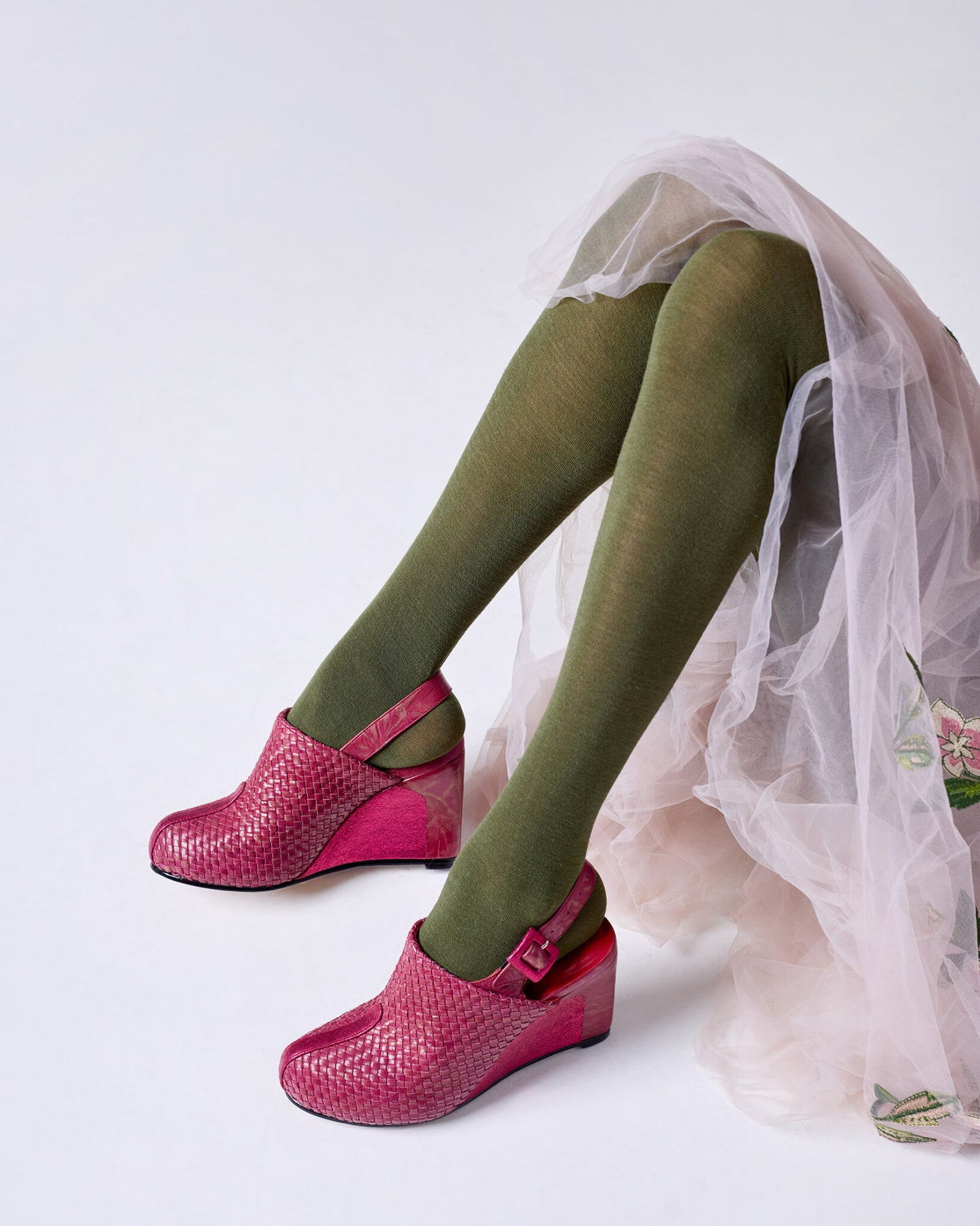 Merino Wool Tights . Luxe . Olive