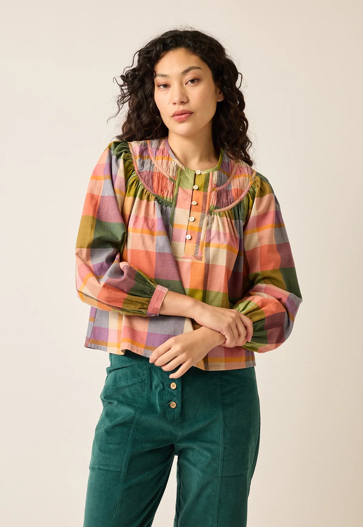 Maris Piped Blouse . Spice Check