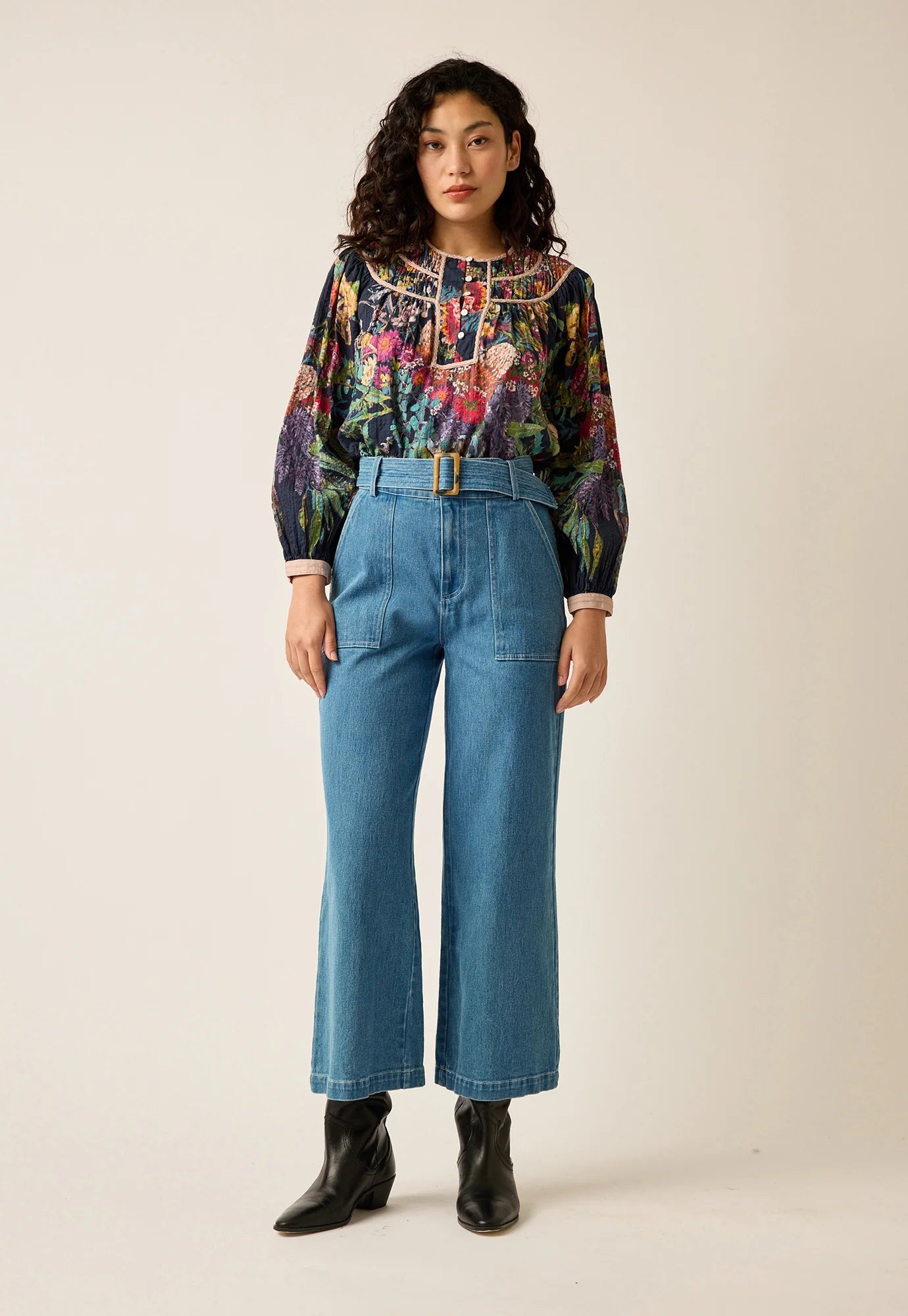 Pant . Josie Wide Leg . Light Denim .