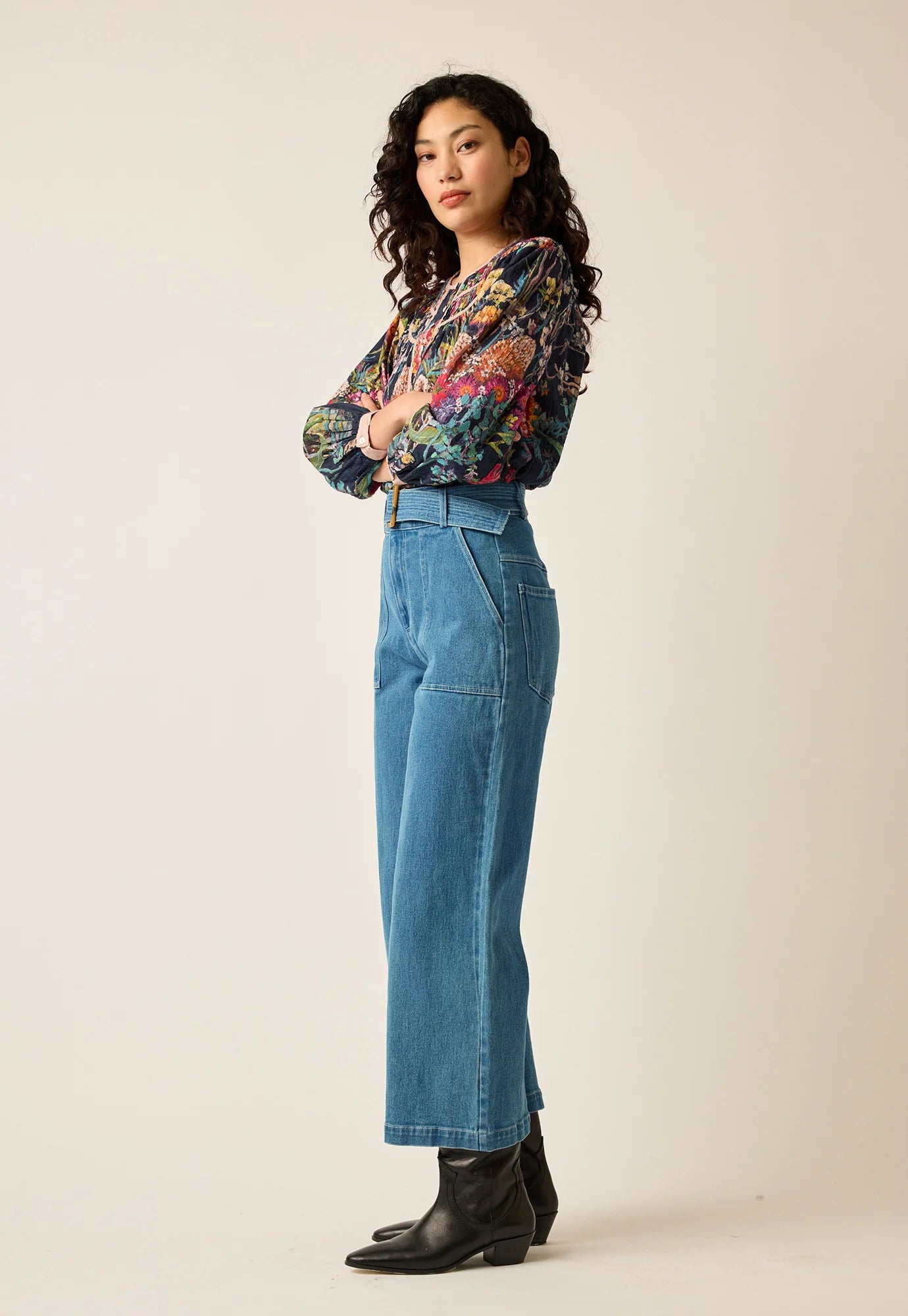 Pant . Josie Wide Leg . Light Denim .