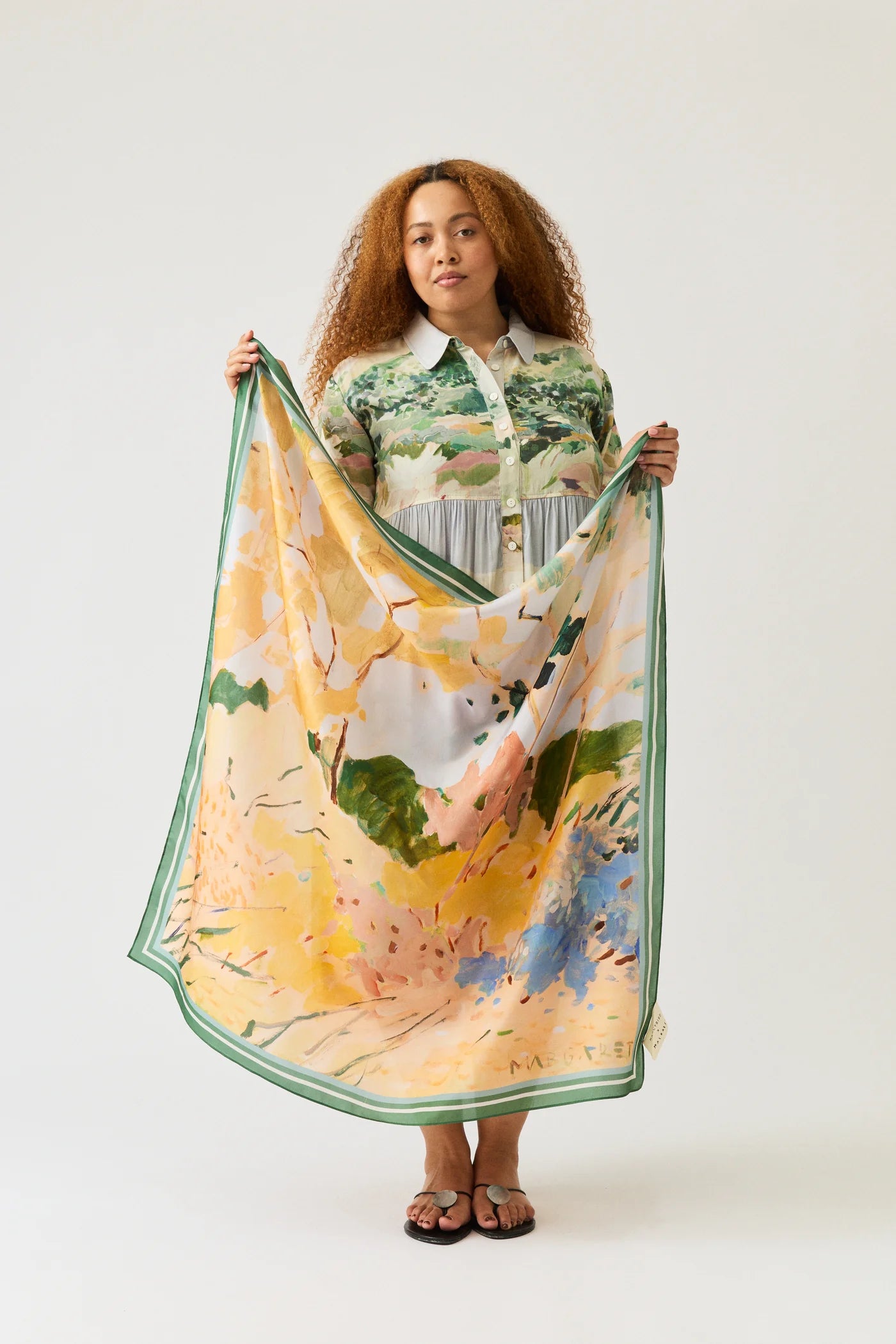 Silk Scarf . Sunny Clearing