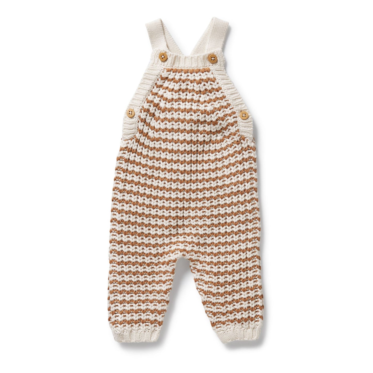 Cinnamon Stripe Organic Knitted Overall
