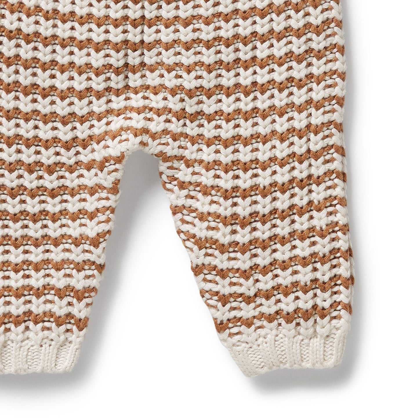 Cinnamon Stripe Organic Knitted Overall
