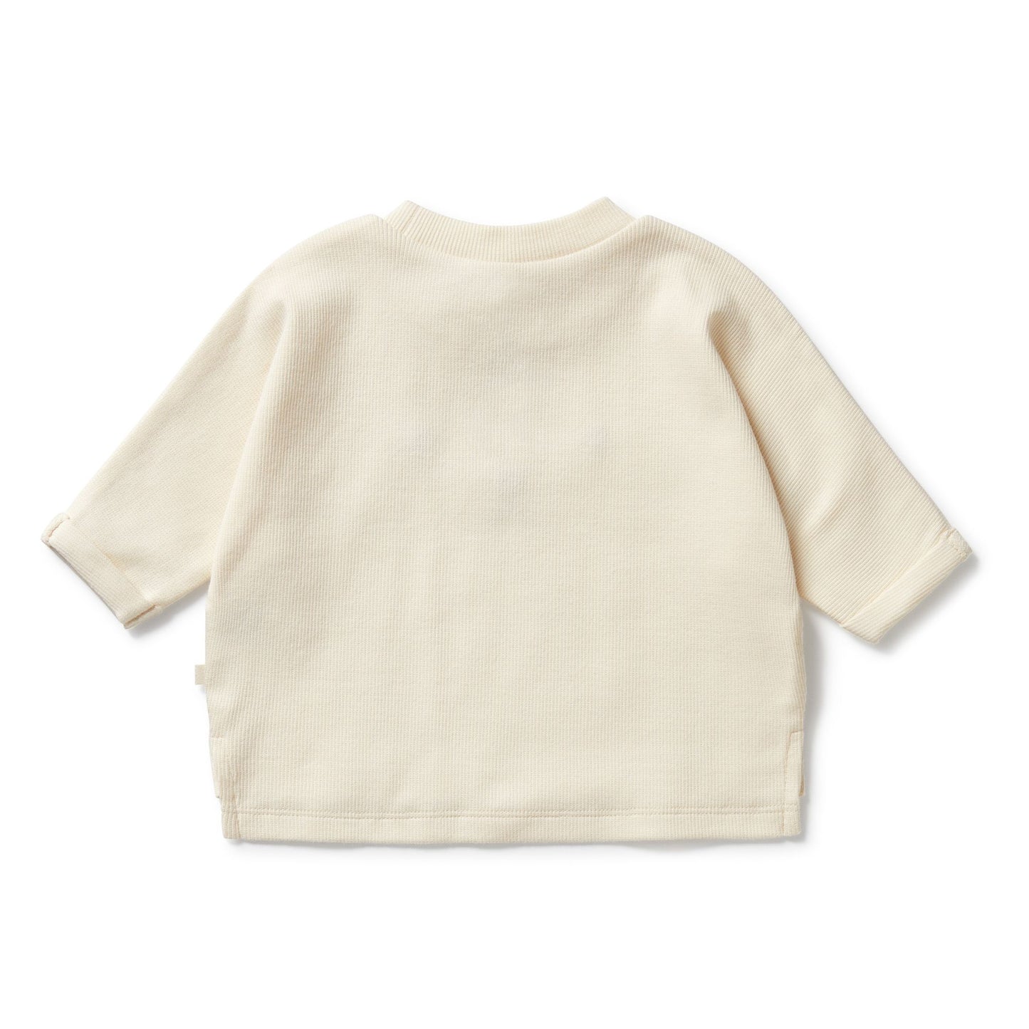 Organic Cotton Long Sleeve Tee . Buttermilk Bunny Face