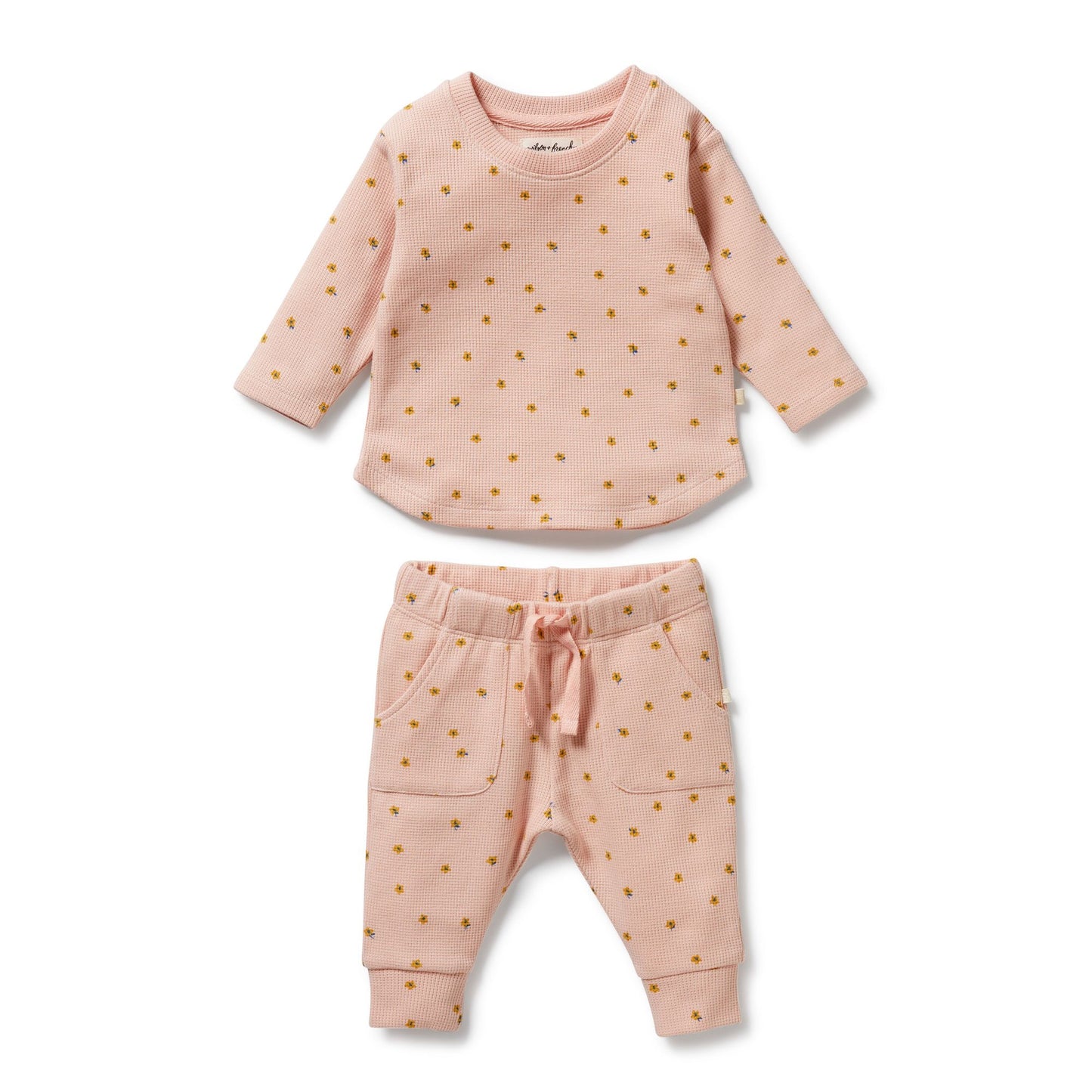 SET . Organic Baby Jumper and Pant . Little Fleur
