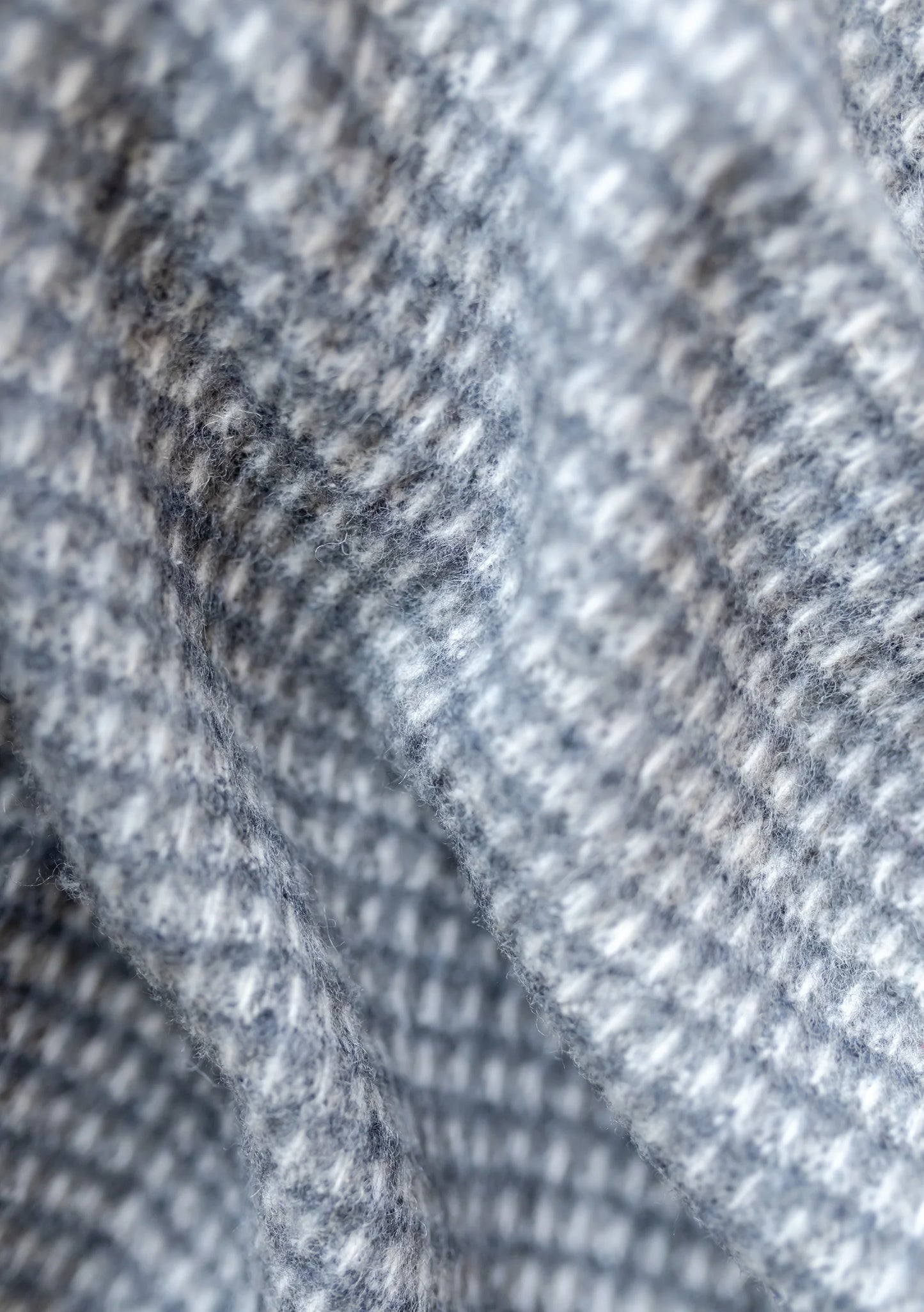 Recycled Wool Blanket . Charcoal Waffle
