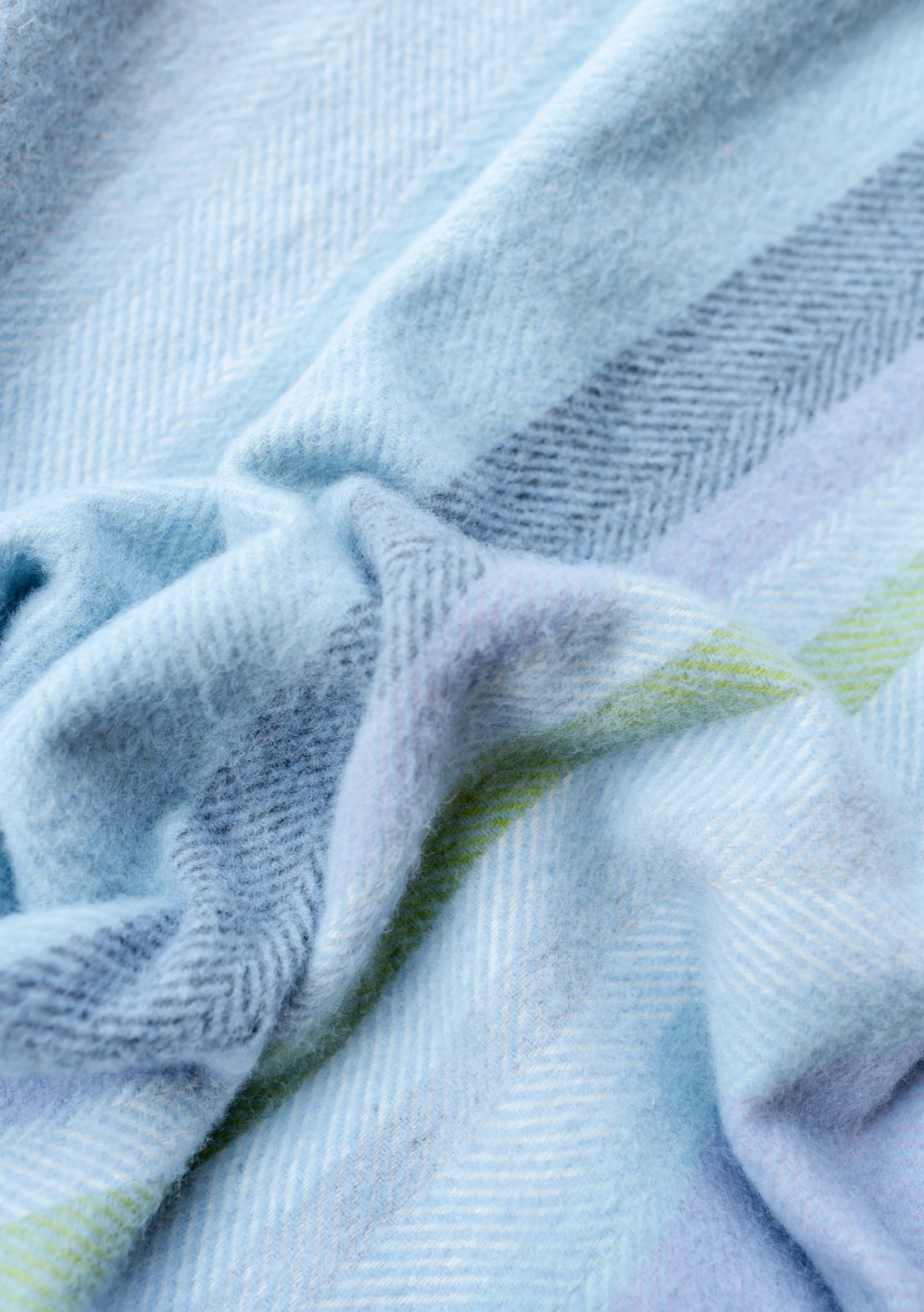 Recycled Wool Blanket . Blue Stripe
