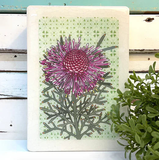 Mini Woodblock . Rose Coneflower