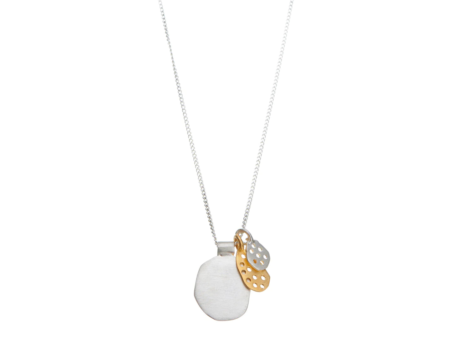Necklace . Honeycomb Drop Silver