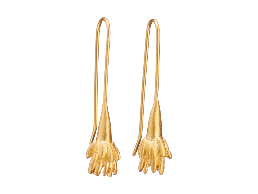 Earrings . Wattle Drop Gold .
