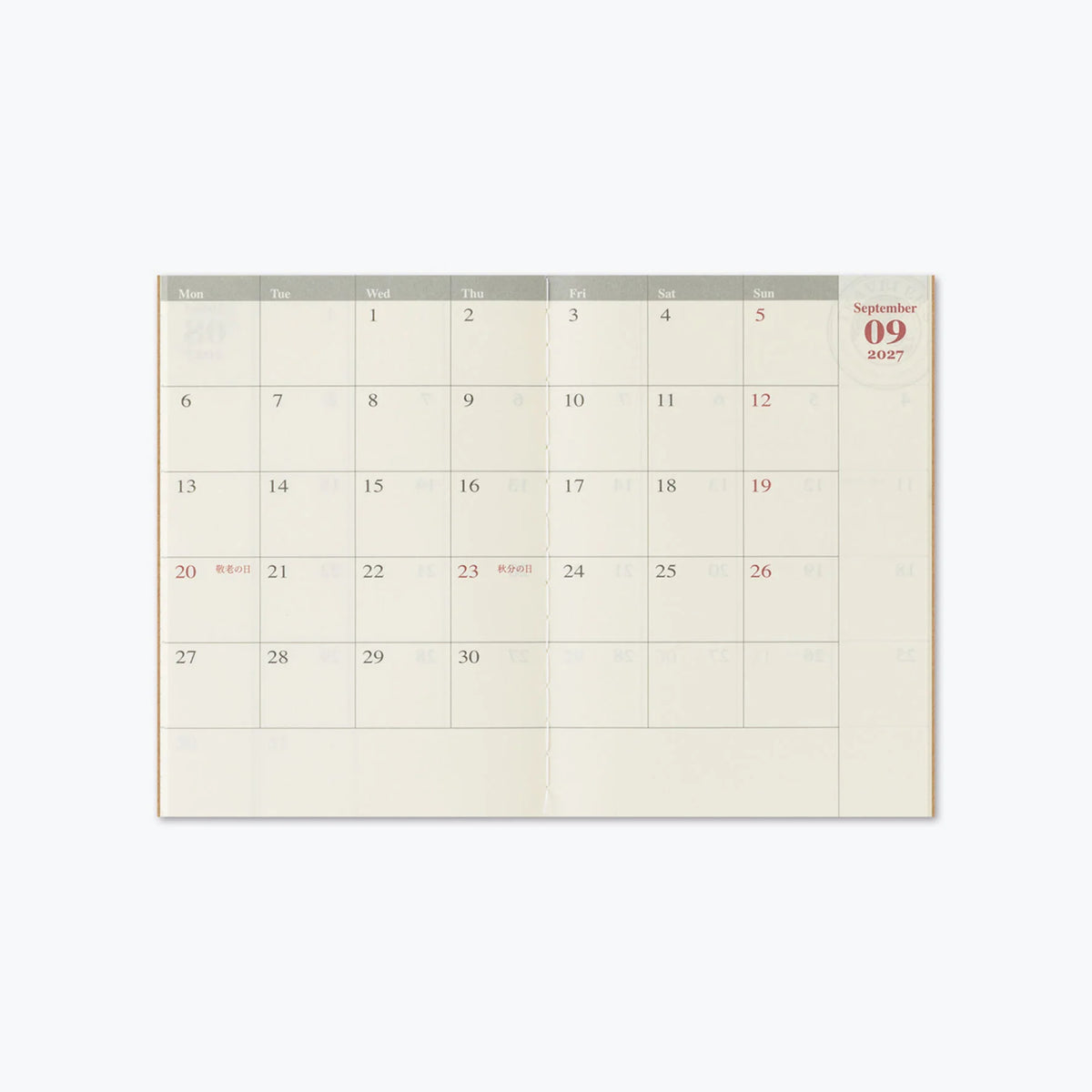 Traveler's Notebook Refill PASSPORT . 2027 Diary Weekly