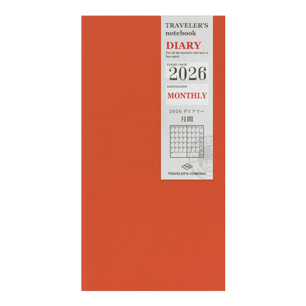 Traveler's Notebook Refill . 2026 Monthly Diary