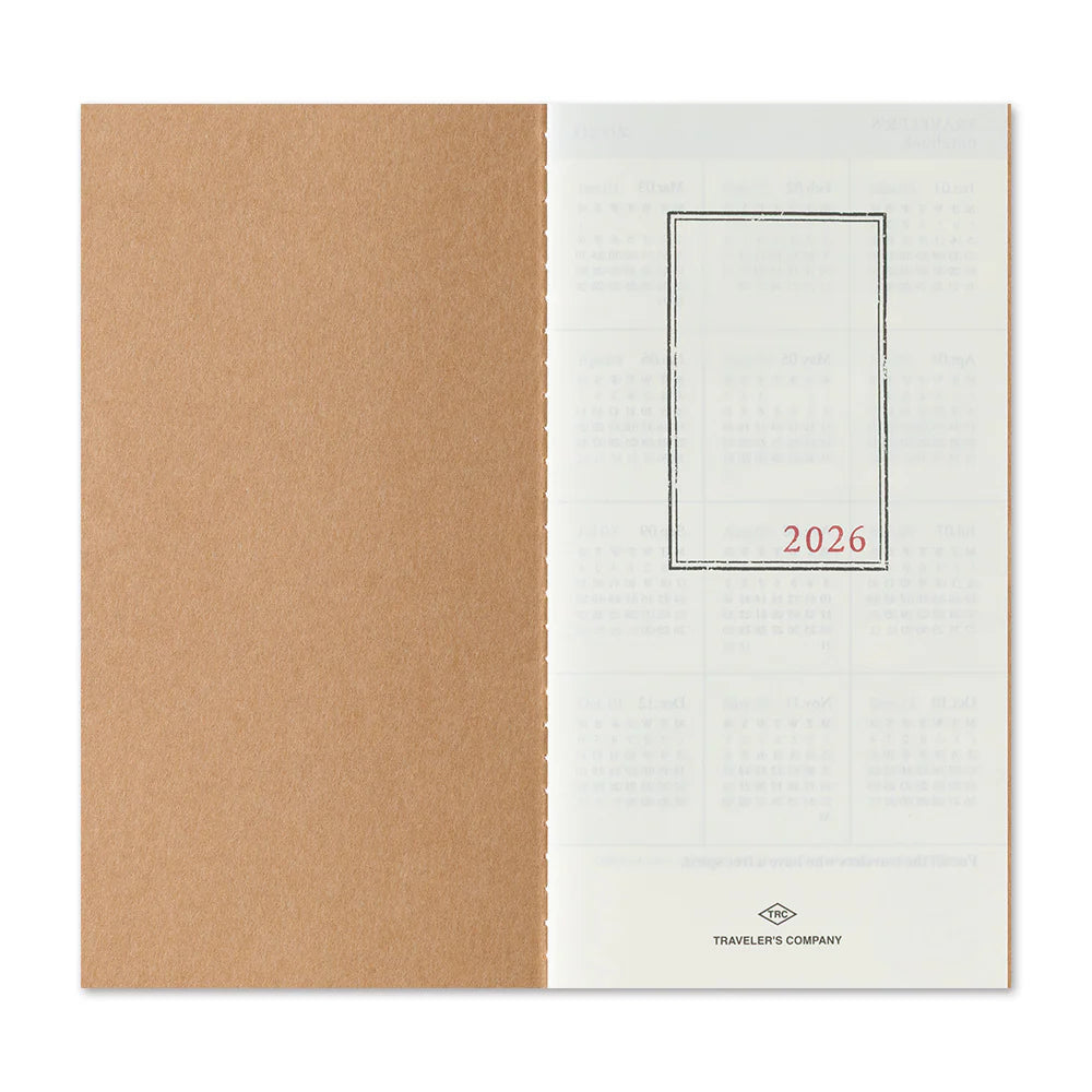 Traveler's Notebook Refill . 2026 Monthly Diary