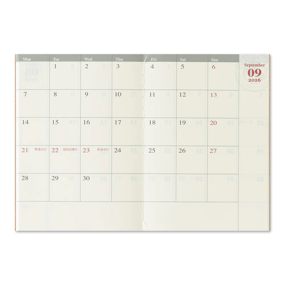 Traveler's Notebook Refill PASSPORT . 2026 Diary Weekly