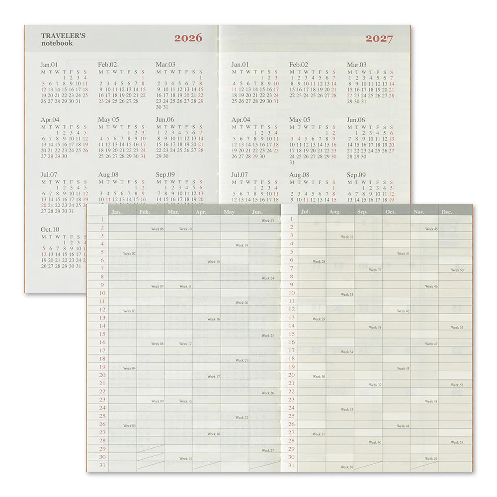 Traveler's Notebook Refill PASSPORT . 2026 Diary Weekly