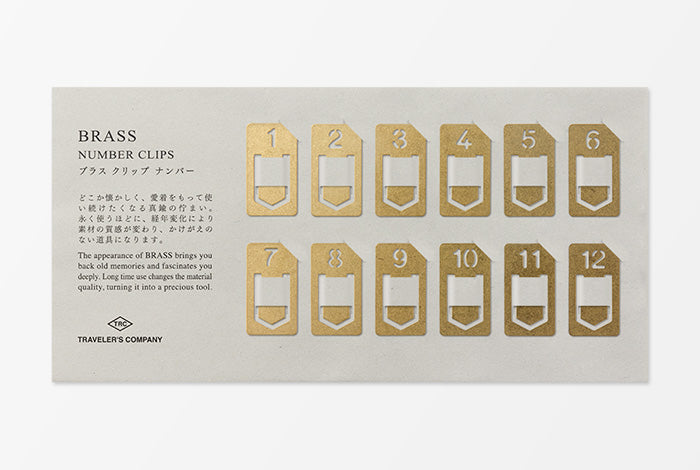 Traveler's Notebook Brass Number Clips