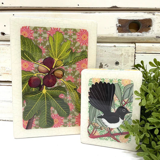 Mini Woodblock . Willie Wagtail / Djiti Djiti ARRIVING SOON