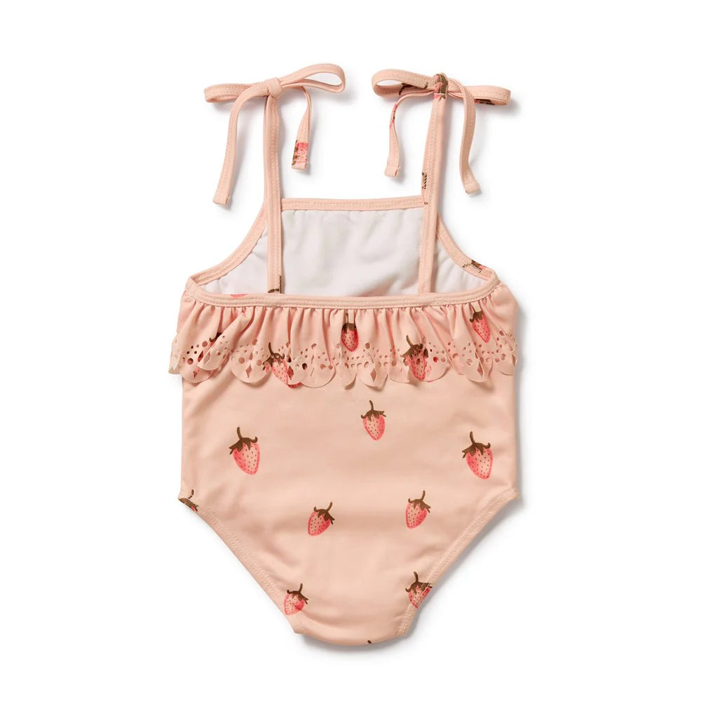 Baby Swimsuit . Strawberry Kisses