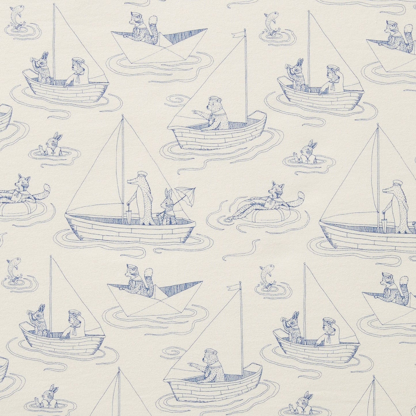 Organic Cotton Fitted Cot Sheet . Sail Away