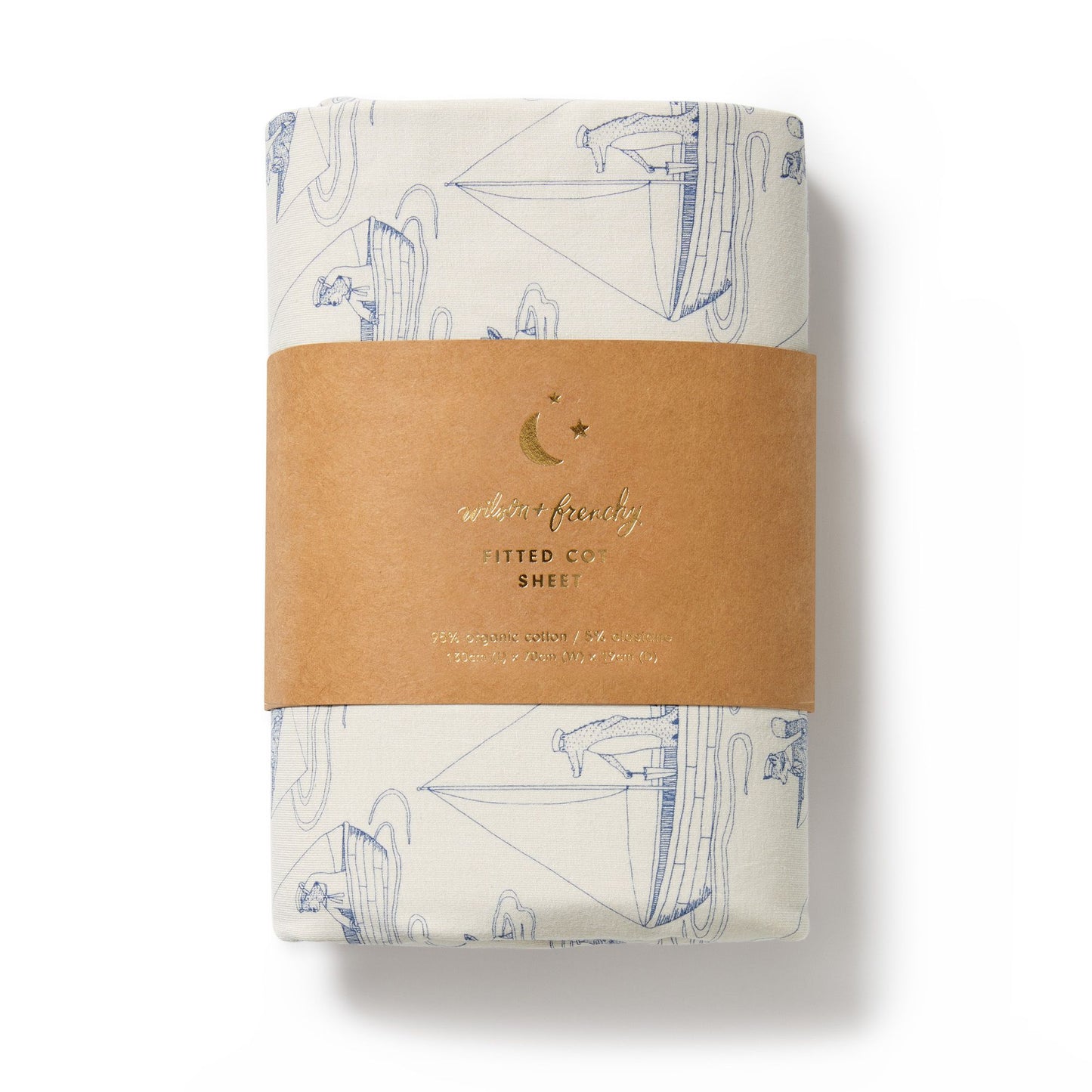 Organic Cotton Fitted Cot Sheet . Sail Away