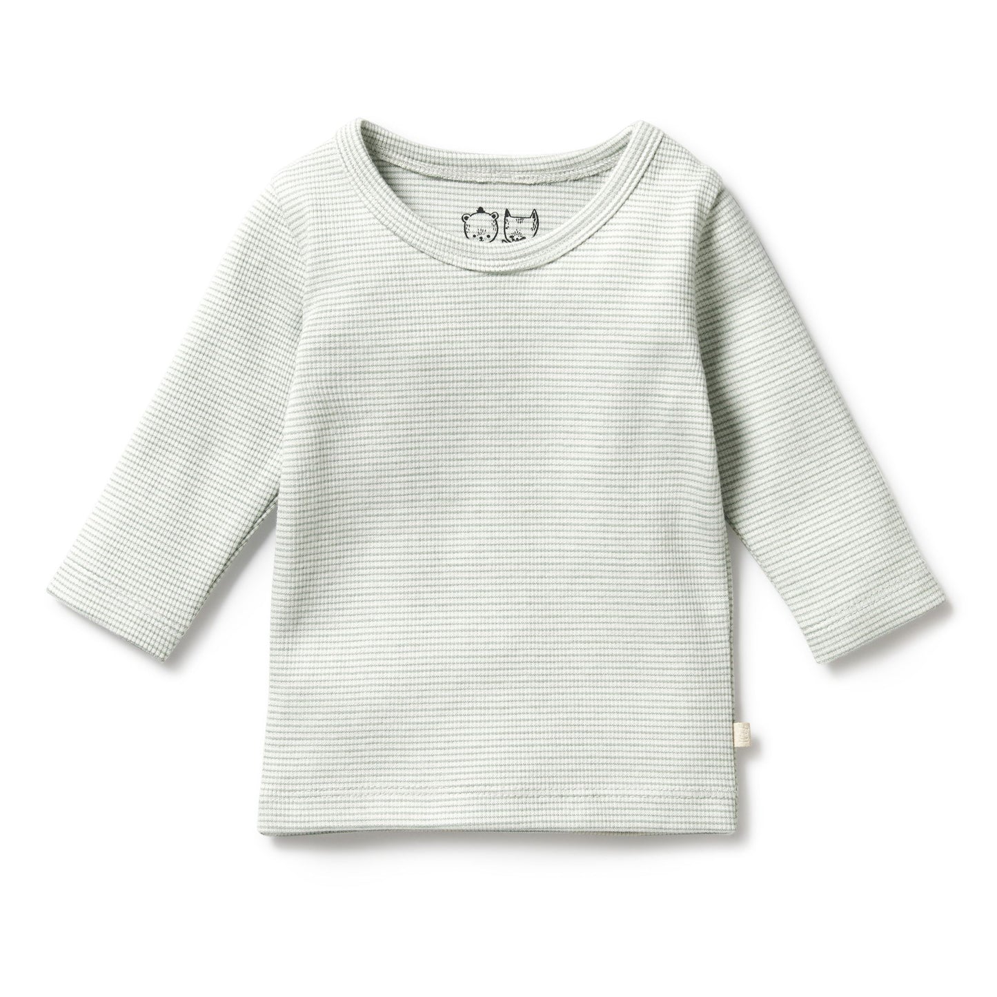 Organic Cotton Long Sleeve Tee . Fern Stripe