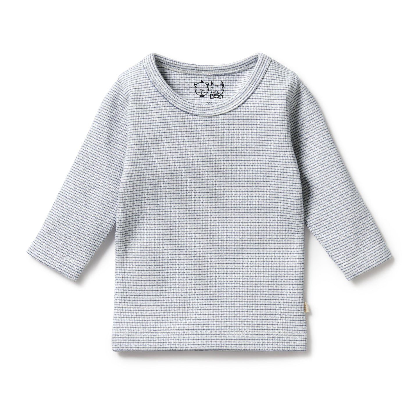 Organic Cotton Long Sleeve Tee . Rain Drop Stripe