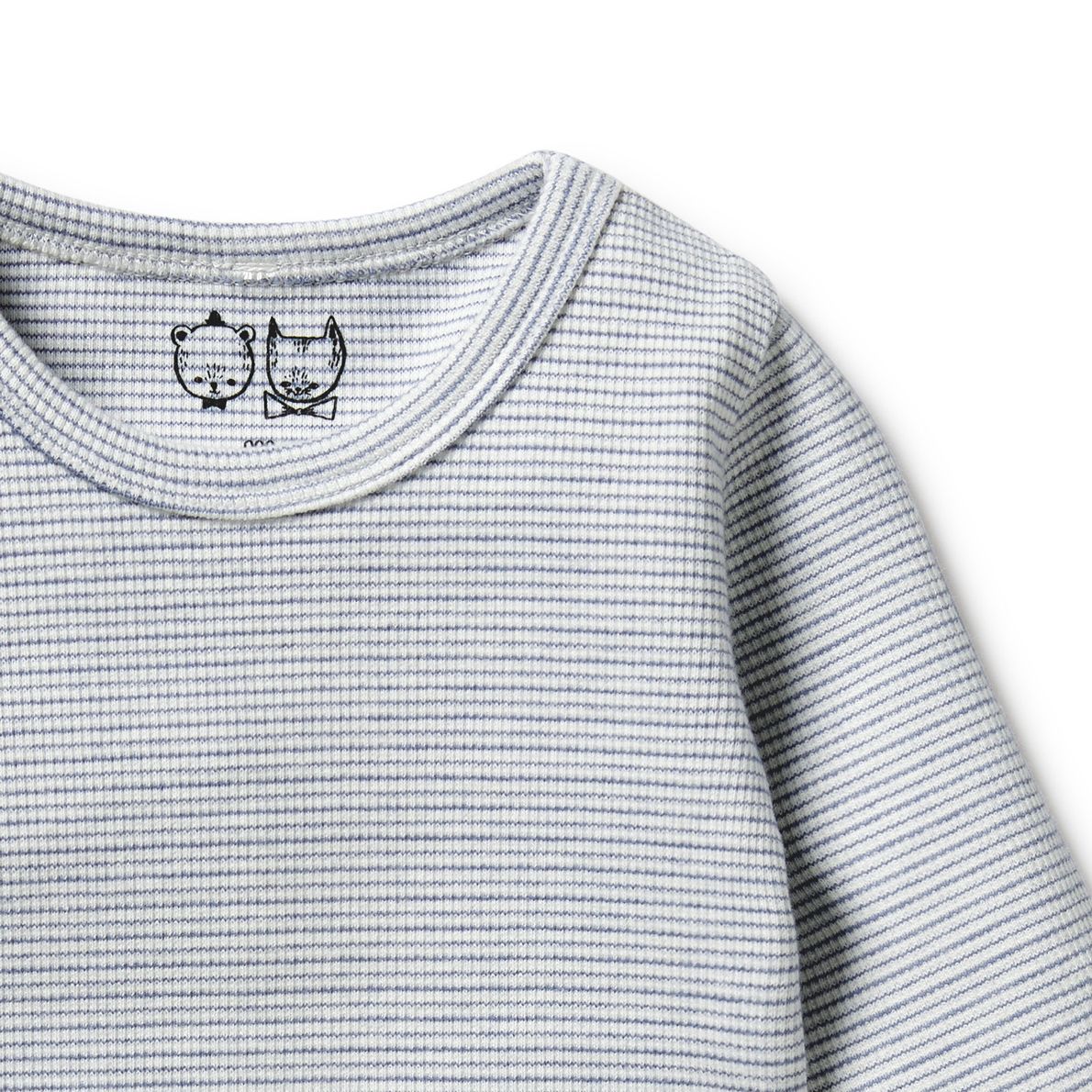 Organic Cotton Long Sleeve Tee . Rain Drop Stripe