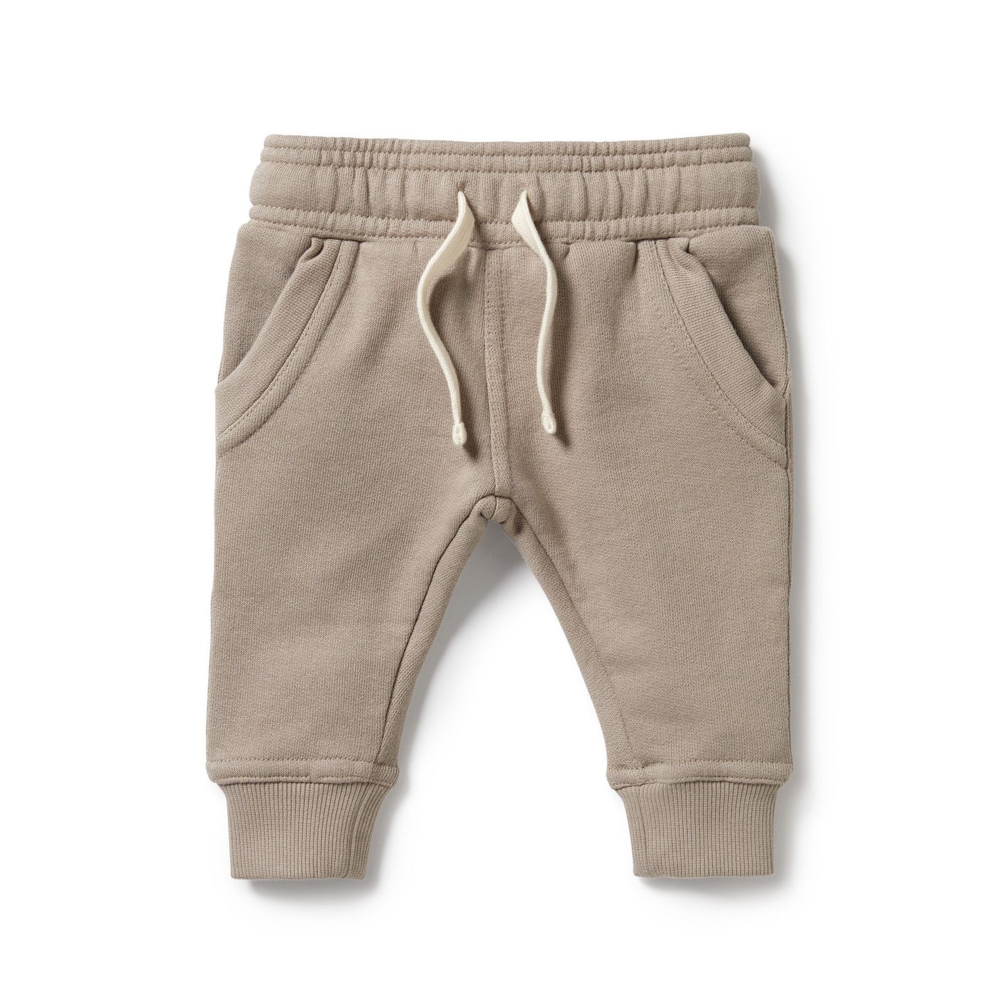 Organic Cotton French Terry Sweat Pant . Stone